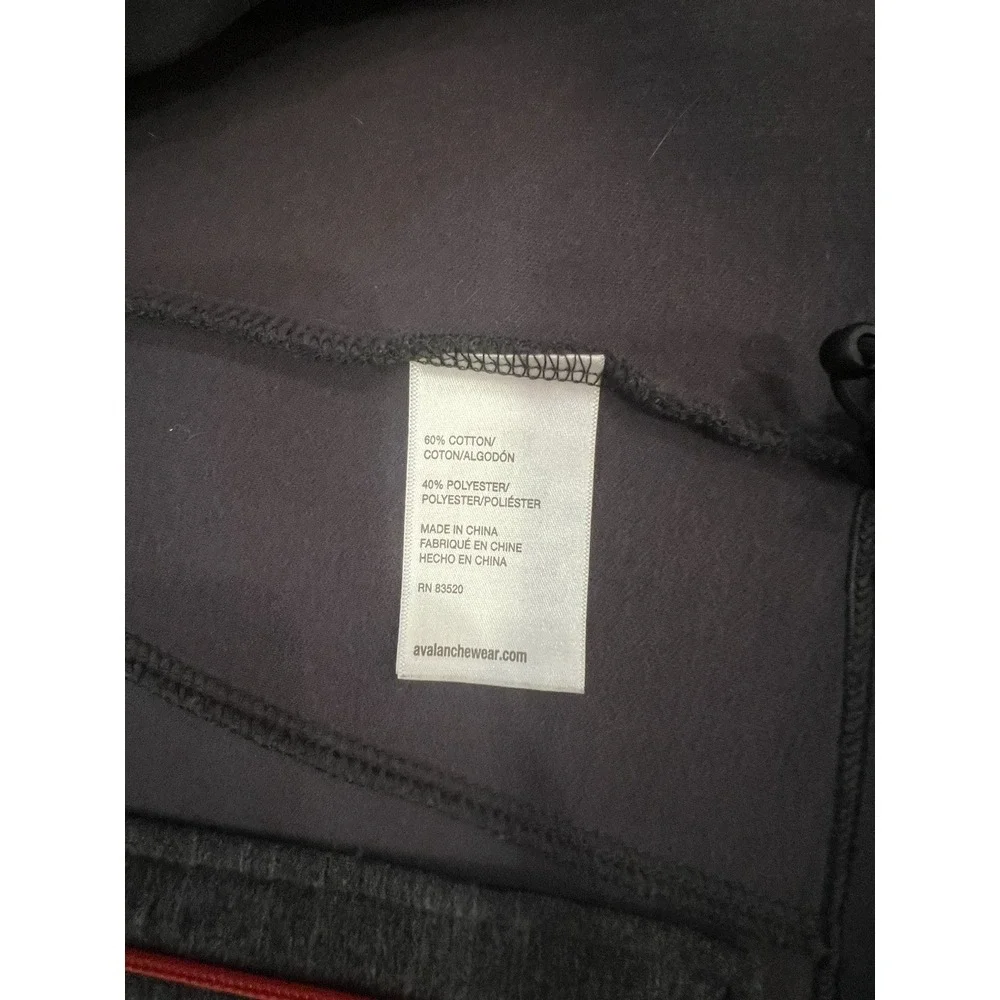 Avalanche Full Zip‎ Cotton Jacket Sweater Mens Size Small Gray Red Zip Pockets